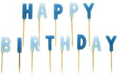 Zdjęcie amscan Świeczki na tort HAPPY BIRTHDAY błękitne - Józefów