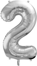 Zdjęcie partydeco Balon foliowy cyfra 2 34 PartyDeco srebrna - Ozorków