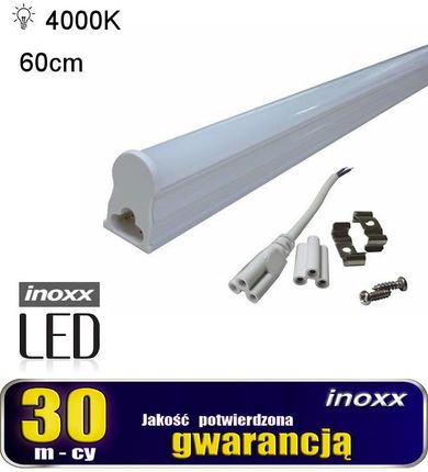 Inoxx Świetlówka Led Liniowa T5 60Cm 8W 4000K Lampa Natynkowa Zintegrowana Z Oprawą