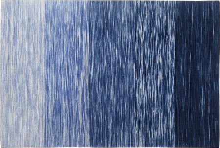 Beliani Ręcznie tkany dywan wełniany do salonu niskie włosie niebieski 140 x 200 cm Kapakli