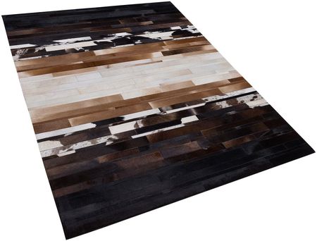 Beliani Nowoczesny dywan ze skóry naturalnej czarny beżowy 160x230 cm Dalyan