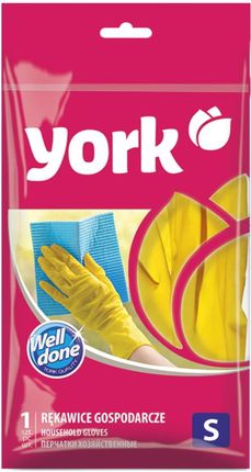 York Rękawiczki Gumowe Gospodarcze Żółte S