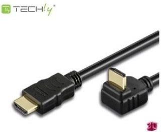 Techly Kabel HDMI ICOC HDMI-LE-020 HDMI-HDMI V1.4 M-M Ethernet Kątowy 2m czarny (304741)