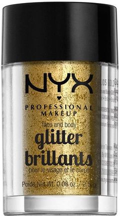 NYX Professional Makeup Face&Body Gliitter Brokat do twarzy i ciała Gold 2,5 g
