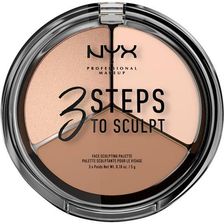 Zdjęcie NYX Professional Makeup 3 Steps To Sculpt Face Sculpting Palette Paleta do konturowania i rozświetlania 01 Fair 15 g - Barlinek