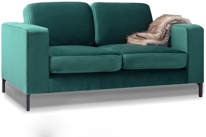 Dolmar Nierozkładana Sofa Na Czarnych Nogach Luks Butelkowa Zieleń