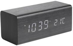 Karlsson Zegar Stołowy Budzik Block Black White Led (ka5652bk)