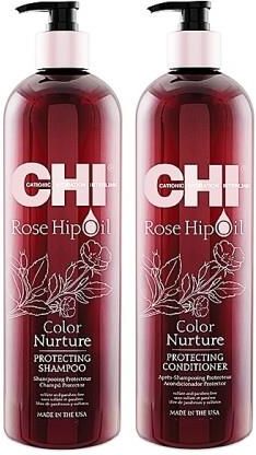 Chi Rose Hip Oil Szampon+Odżywka Włosy Farbowane 2X340 ml