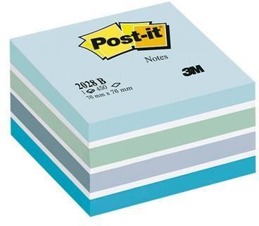 Kostka samoprzylepna POST-IT (2028-B), 76x76mm, 1x450 kart., niebieska