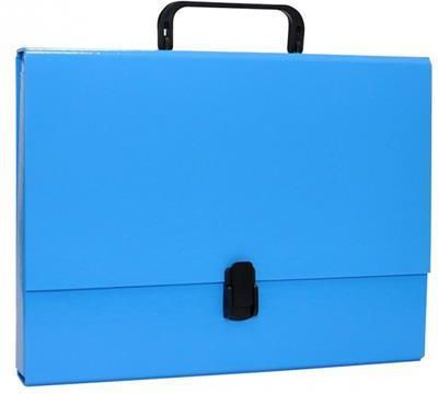 Teczka-pudełko OFFICE PRODUCTS, PP, A4/5cm, z rączką i zamkiem, niebieska