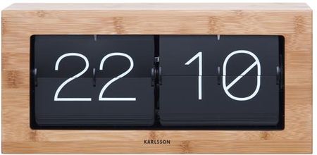 Karlsson Zegar Stołowy Flip Clock Boxed xl Bamboo (ka5642wd)