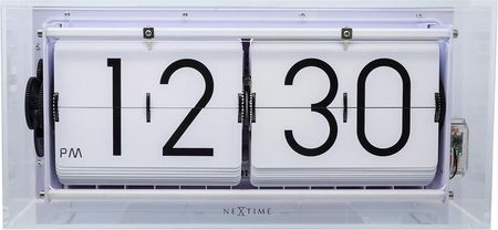 Nextime Zegar Klapkowy Stołowy Ścienny Big Flip Clear Transparentny (5209tr)