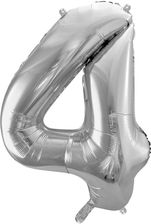 Zdjęcie BALON FOLIOWY DECO CYFRA 4 SREBRNY 34'' 1szt - Ozorków