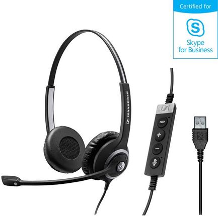 Sennheiser SC 260 USB MS II Zestaw nagłowny przewodowy na dwoje uszu do Skype for Business (506483)