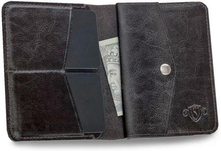 Skórzany cienki portfel męski z bilonówką SOLIER SW15 SLIM ciemny brąz - Brązowy