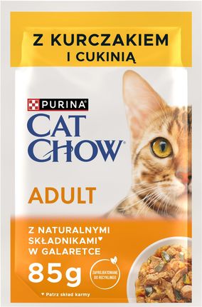 CAT CHOW Adult Mokra karma dla kotów dorosłych z kurczakiem i cukinią w galaretce 85g