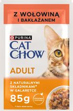 Zdjęcie Cat Chow Adult Dla Dorosłych Kotów  z Wołowiną i Bakłażanem w Galaretce 85g - Karpacz