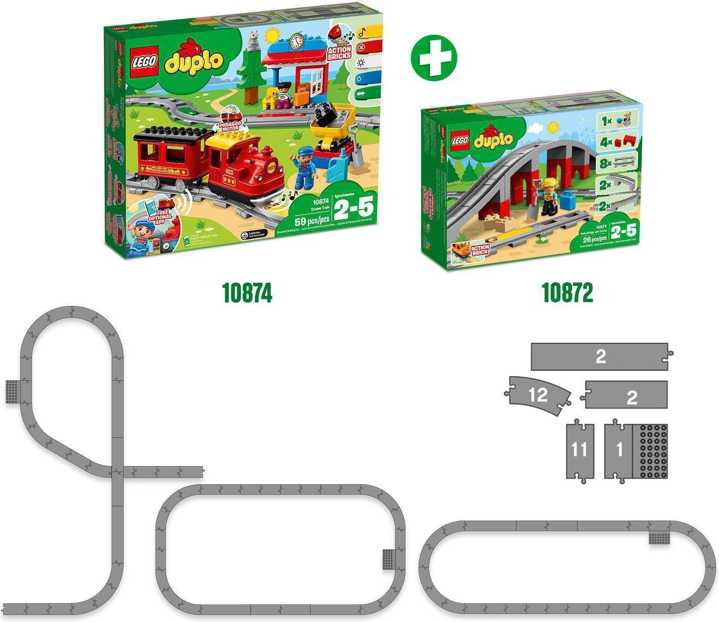 LEGO DUPLO 10872 Tory kolejowe i wiadukt 