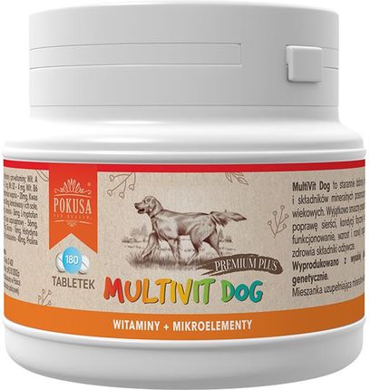 Pokusa PremiumPlus MultiVit Dog Witaminy dla psa 180 tabletek