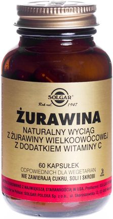 Solgar Żurawina - ekstrakt z dodatkiem witaminy C 400 mg