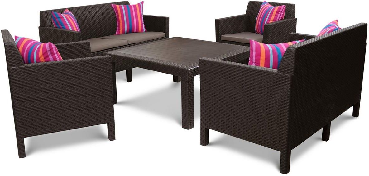 Zestaw mebli ogrodowych Allibert Orlando Fiesta Family Brąz Taupe