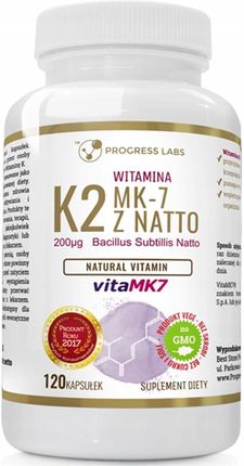 Progress Labs Witamina K2 vitaMK7 z natto 200mcg 120 kaps