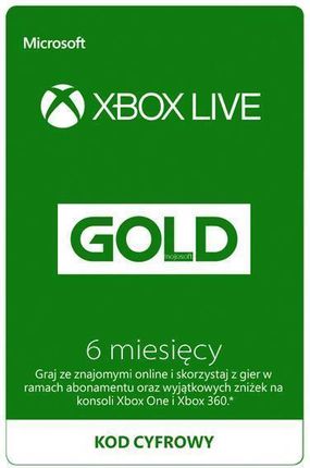 Microsoft Xbox Live Gold 6 miesięcy 
