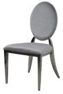 Krzesło Ludwik glamour Silver nowoczesne krzesło tapicerowane