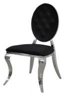 Krzesło Ludwik II glamour Black nowoczesne krzesła pikowane guzikami