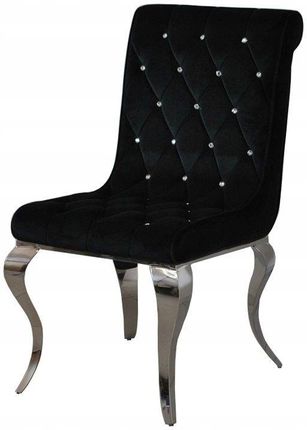 BellaCasa Krzesło glamour Hamilton Black czarne pikowane kryształkami