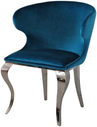 BellaCasa.co Krzesło glamour Victor Dark Blue niebieskie
