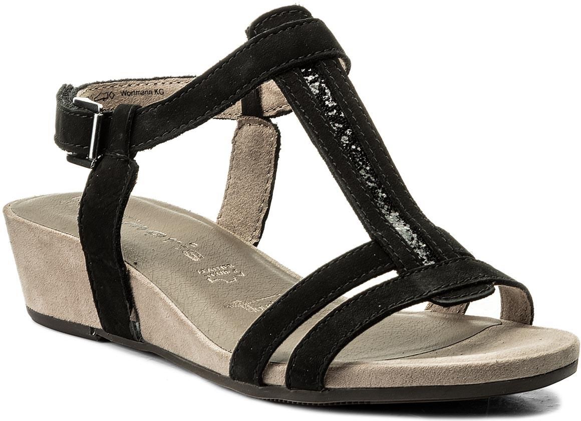 Tamaris Sandalias De Cuña Para Mujer 1-28716-44, Color Negro