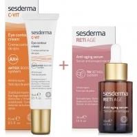 Sesderma Reti Age Serum Anti Aging + C-VIT Eye Contour Cream ZESTAW Serum przeciwzmarszczkowe 30 ml + Krem pod oczy 15 ml