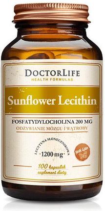 Kapsułki Doctor Life Sunflower Lecitin lecytyna słonecznikowa 1200mg 100 szt.