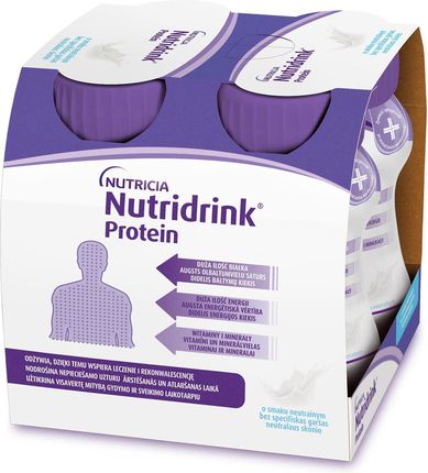 Nutridrink Protein preparat odżywczy smak neutralny 4X125ml