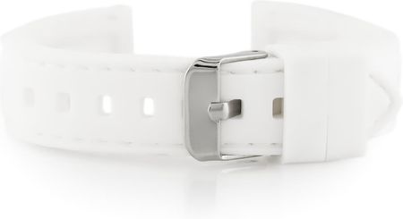 Tayma Pasek gumowy do zegarka - przeszywany biały 18mm (TAYMA10379)