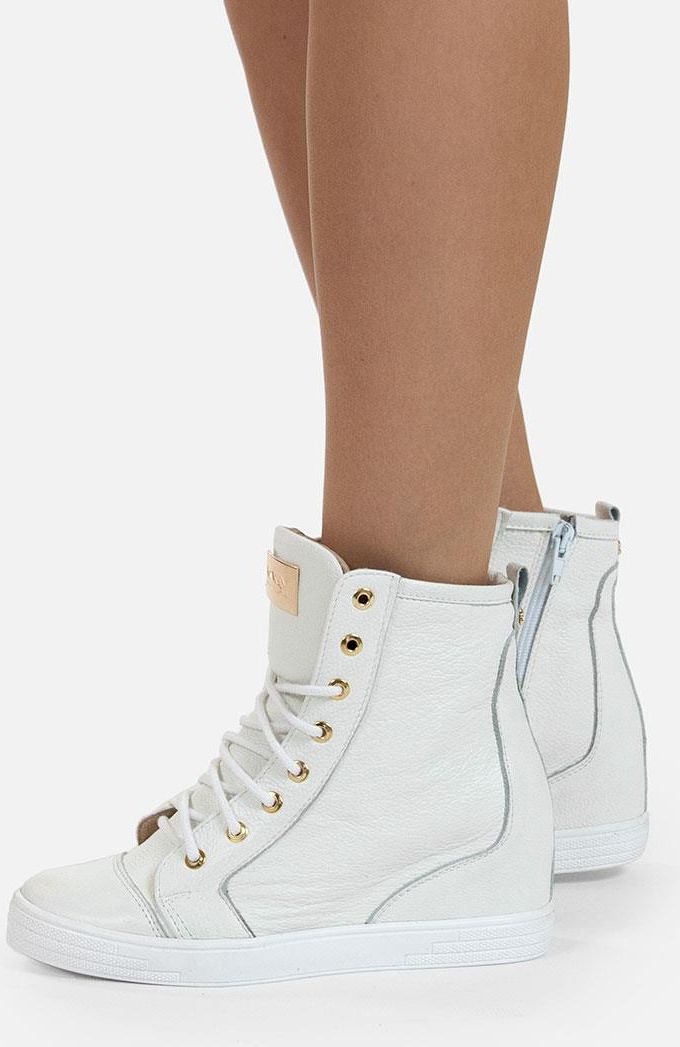 sneakersy skórzane białe