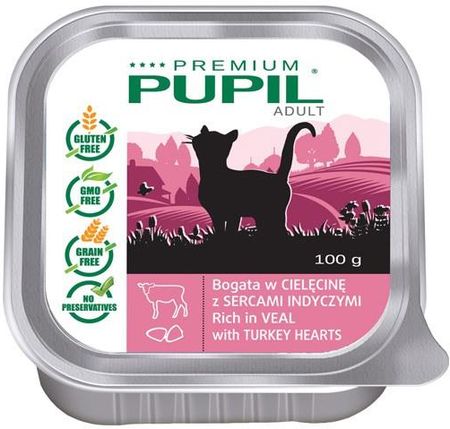 PUPIL Premium bogata w cielęcinę z sercami indyczymi 100 g