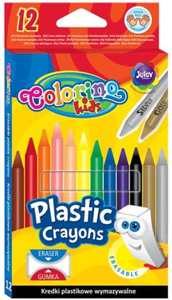 Kredki Plastikowe Wymazywalne 12 Kolorów Colorino