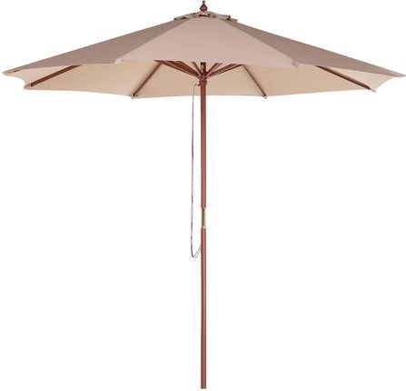 Beliani Nowoczesny parasol ogrodowy drewniany mechanizm sznurkowy piaskowy Toscana