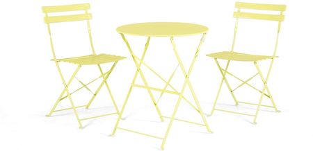 BELIANI Metalowy zestaw mebli balkonowych limonkowy 2 krzesła stolik ogród taras Fiori