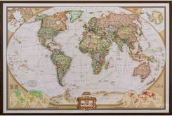 Zdjęcie Świat Mapa Ścienna Stylizowana W Ramie Do Wpinania - Reszel