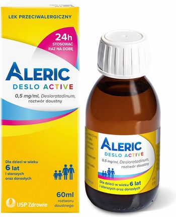 Aleric Deslo Active 0,5mg/ml syrop 60ml, na alergię i katar sienny dla dzieci