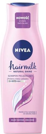 NIVEA HairMilk Natural Shine szampon pielęgnujący z proteinami mleka i jedwabiu 400ml