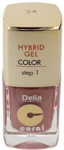 DELIA LAKIER CORAL HYBRID GEL 34 CIELISTY PERŁOWY