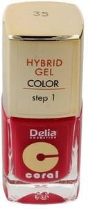 DELIA LAKIER CORAL HYBRID GEL 35 CZERWONY KORALOWY