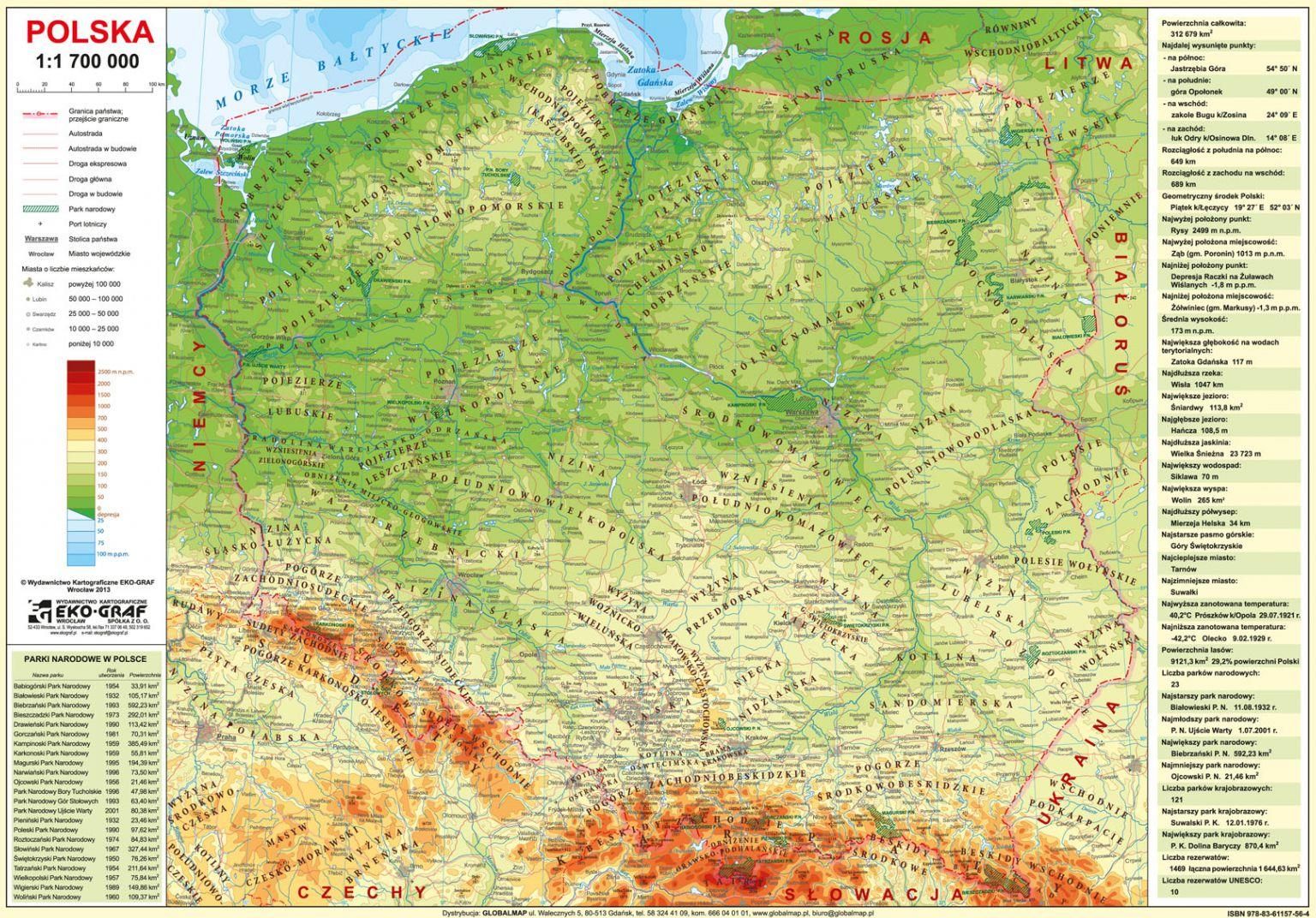 mapa fizyczno administracyjna polski Mapa Polska Fizyczno Administracyjna Podkładka Na   Ceny i opinie 