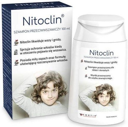 NITOCLIN szampon leczniczy 100ml + GRZEBIEŃ