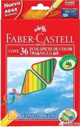 Faber-Castell Kredki Eco Colour Trójkątne 36 Kolorów + Temperówka (120536 Fc)