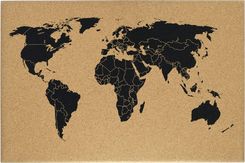Zdjęcie Memoboards Tablica Korkowa Bez Ramy 600X400Mm Z Nadrukiem Czarnym Mapy Świata Tc64Br1 Dc - Mielec